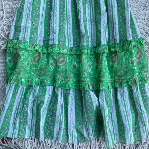 Playa Lucila Dresses Playa Lucila Green Paisley Cambric Maxi Dress